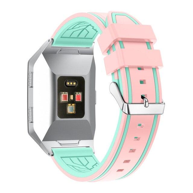 For Fitbit Ionic | Striped Silicone Band | 12 Colors Available