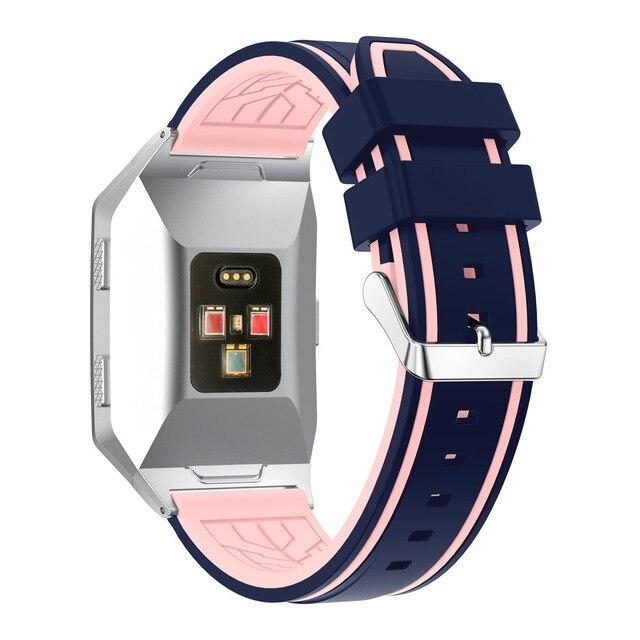 For Fitbit Ionic | Striped Silicone Band | 12 Colors Available