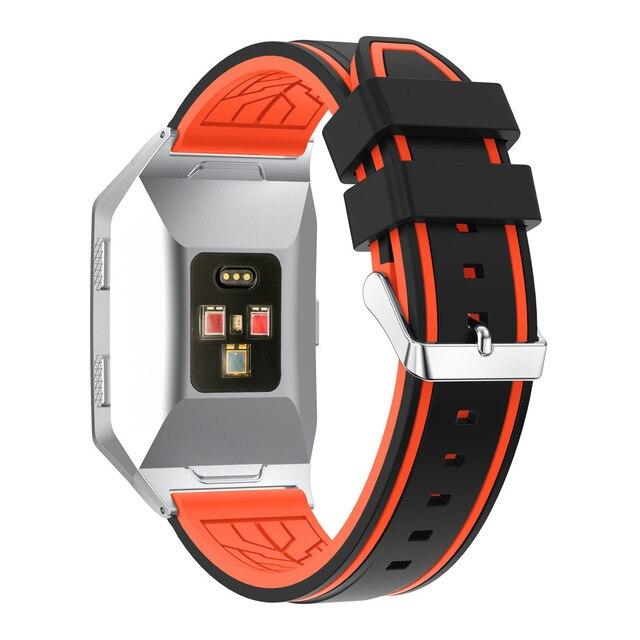 For Fitbit Ionic | Striped Silicone Band | 12 Colors Available