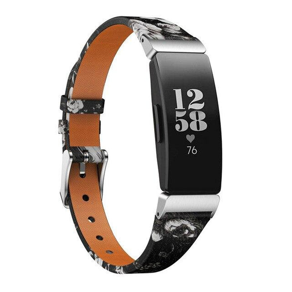 For Fitbit Inspire, Inspire HR & Inspire 2 | Floral Leather Band | 5 Colors Available