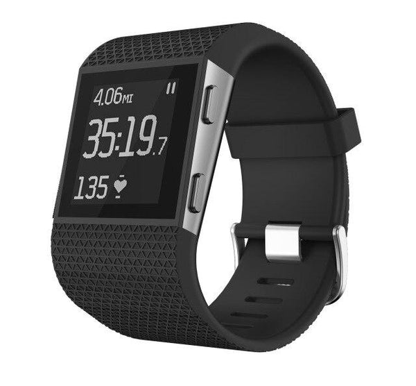 For Fitbit Surge | Grained Silicone Band | Black