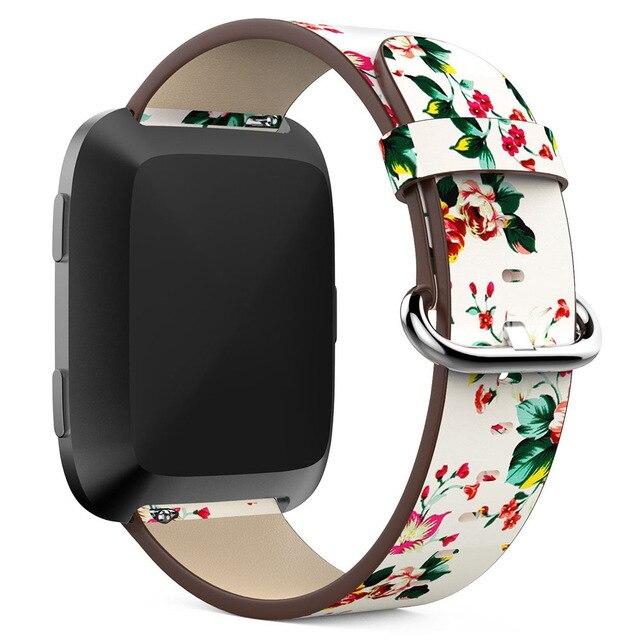 For Fitbit Versa/Versa 2/Versa Lite | Patterned Leather Band | 4 Colors Available