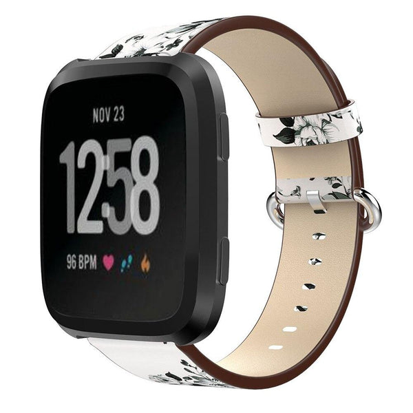 For Fitbit Versa/Versa 2/Versa Lite | Patterned Leather Band | 4 Colors Available