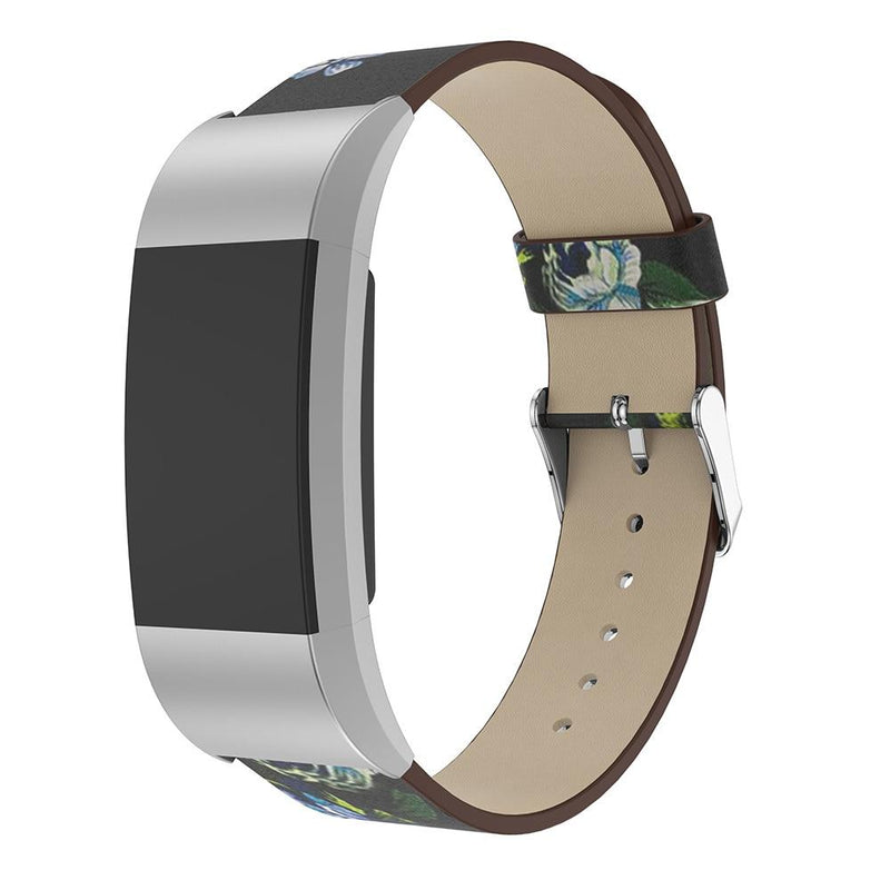 For Fitbit Charge 2 | Patterned Leather Band | 4 Colors Available