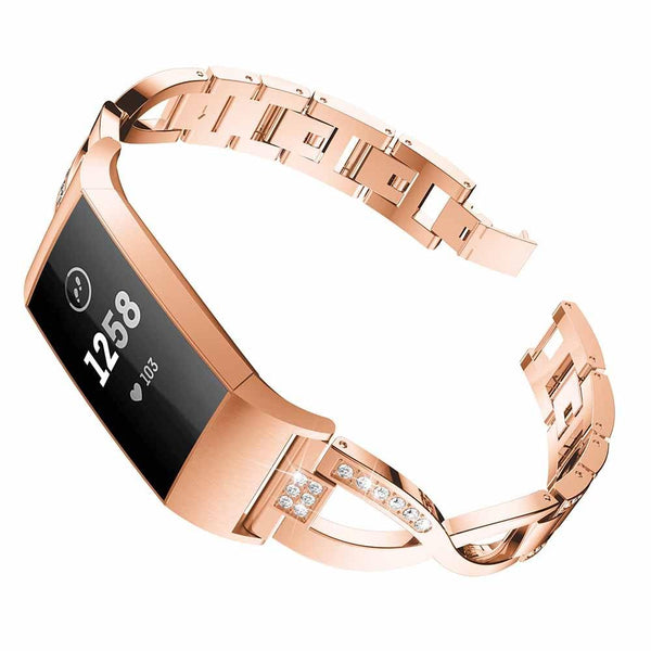 For Fitbit Charge 3 and Charge 4 | Glamorous Steel II Band | 5 Colors Available