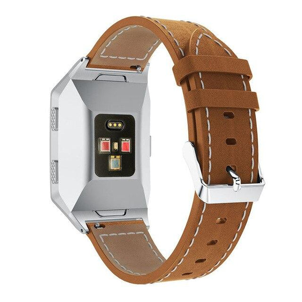 For Fitbit Ionic | Stitched Leather Band | 3 Colors Available