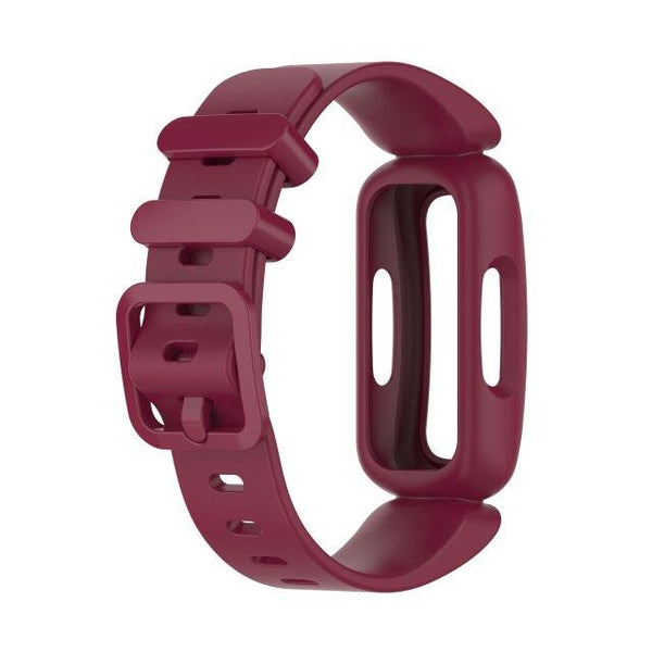 For Fitbit Ace 3 | Red Wine Plain Silicone Band