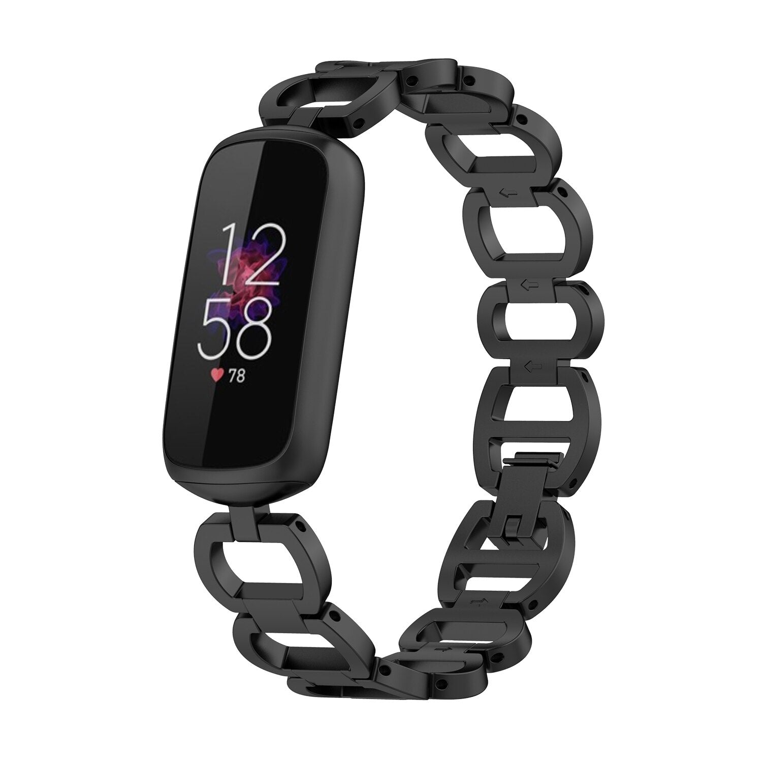 For Fitbit Luxe | Glamorous Steel Band | Black – FitBands™