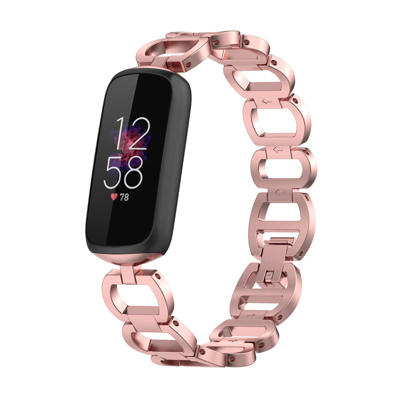 For Fitbit Luxe | Glamorous Steel Band | Rose Pink