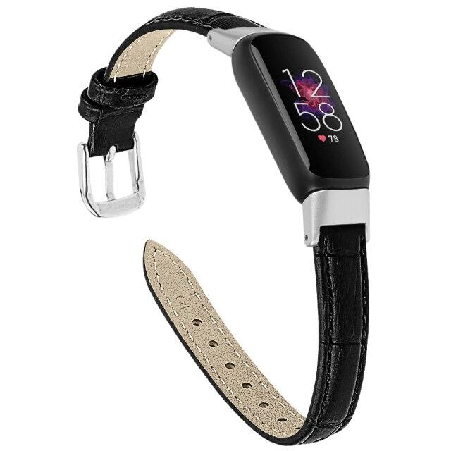 For Fitbit Luxe | Premium Leather Band | Black