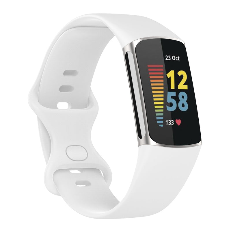For Fitbit Charge 5 & Fitbit Charge 6 | White Silicone Band