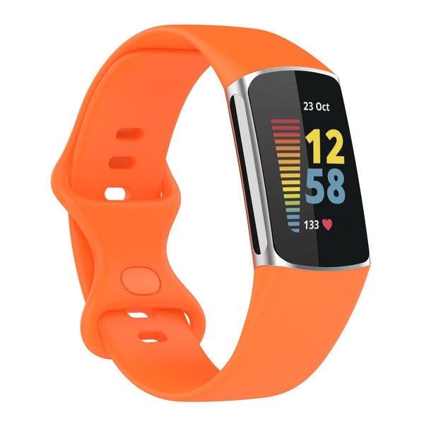 For Fitbit Charge 5 & Fitbit Charge 6 | Orange Silicone Band