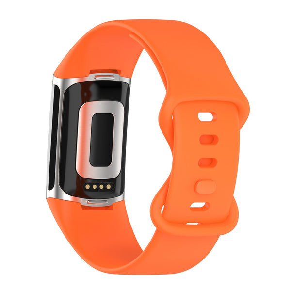 For Fitbit Charge 5 | Orange Silicone Band