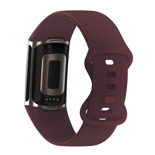 For Fitbit Charge 5 | Red Wine Silicone Band