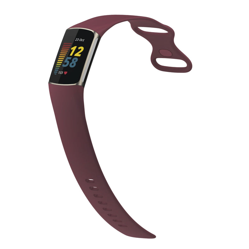 For Fitbit Charge 5 & Fitbit Charge 6 | Red Wine Silicone Band