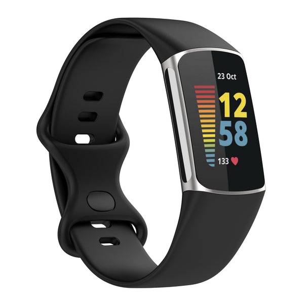 For Fitbit Charge 5 & Fitbit Charge 6 | Black Silicone Band