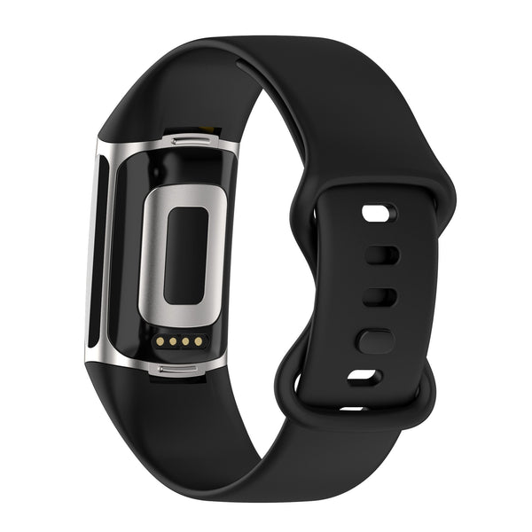 For Fitbit Charge 5 & Fitbit Charge 6 | Black Silicone Band