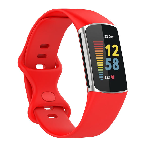 For Fitbit Charge 5 & Fitbit Charge 6 | Red Silicone Band