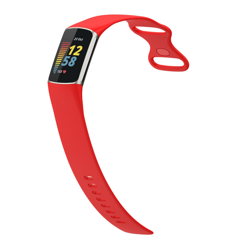 For Fitbit Charge 5 & Fitbit Charge 6 | Red Silicone Band