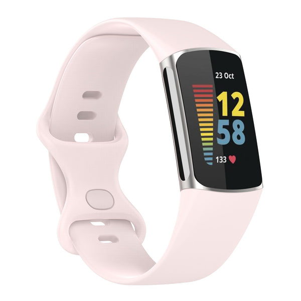 For Fitbit Charge 5 | Light Pink Silicone Band