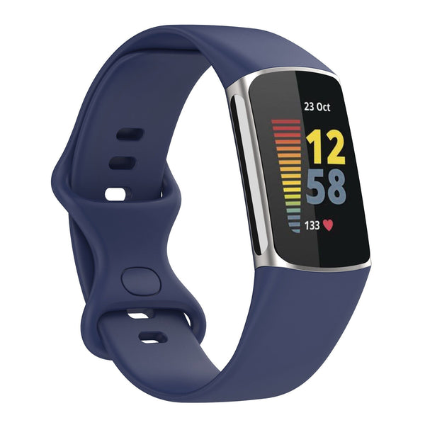 For Fitbit Charge 5 | Dark Blue Silicone Band
