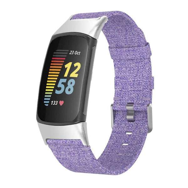 For Fitbit Charge 5 & Fitbit Charge 6 | Purple Woven Canvas Band