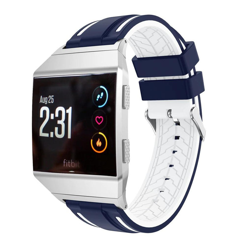 For Fitbit Ionic | Striped Silicone Band | 12 Colors Available